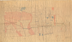 15.9 Overzichtskaart van de gemeente Sambeek, met ingekleurd de gemeente-eigendommen, ca. 1920