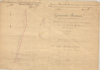 4.72 Kaart te Boxmeer, opgemaakt door J. Kuijpers van 6 september, 1855