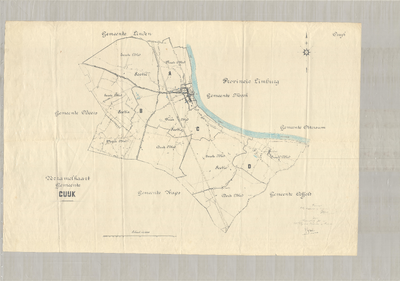 5.33 Verzamelkaart van de kadastrale gemeente Cuijk, Secties A-D, opgemaakt door (Vogel), landmeter, 1917