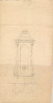 102 Ontwerptekening betreffende een waterpomp (voor het marktplein van Veghel); potloodtekening; niet uitgevoerd?!, 1886