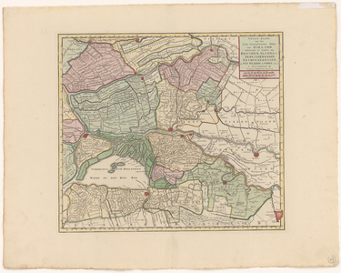 119 Kaart van het zuidoosten van Zuid-Holland en het westen van Noord-Brabant. Gradenverdeling in de rand. Rechtsboven ...