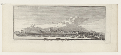 1197 Prent van Steenbergen, gezien van de kant van de haven. Middenboven: 167.168., onder de afbeelding titel en ...