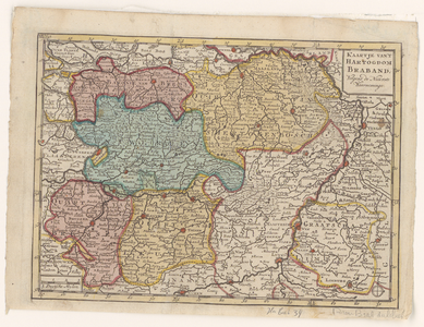 12 Kaart van het hertogdom Brabant. Met gradenverdeling en kompasroos. Genummerd: XIX., 1785