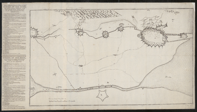 124 Kaart van de linie van Bergen op Zoom naar Steenbergen, met de belegering door de Fransen van 14 juni-16 september ...