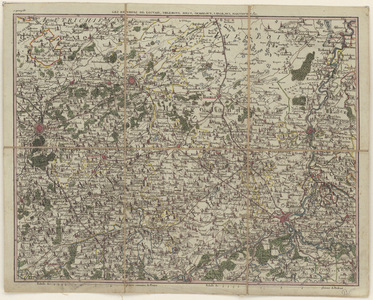 1429 Kaart van de omgeving van Leuven en Luik in België. Gradenverdeling in de rand. Linksboven: VIIme Flle., boven de ...