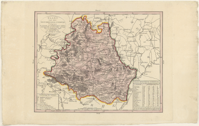 1560 Kaart van Luxemburg. Gradenverdeling en richtingaanduiding in de rand. Linksboven titel, rechtsonder kader met ...