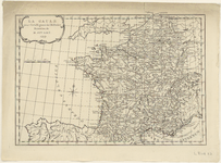 1561 Kaart van Frankrijk, België en Zuid-Nederland ten tijde van de Romeinen. Gradenverdeling in de rand, graadnet. ...