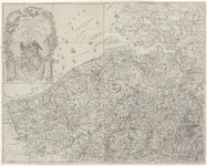 1674 Blad 1, 2, 5 en 6 van een kaart van de Oostenrijkse Nederlanden in 16 bladen. Linksboven Domburg, rechtsboven ...