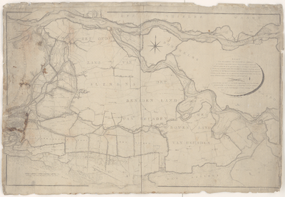 1720 Kaart van het oude Land van Heusden en Althena met omgeving, behorende bij het plan tot het aftappen van inundatie ...