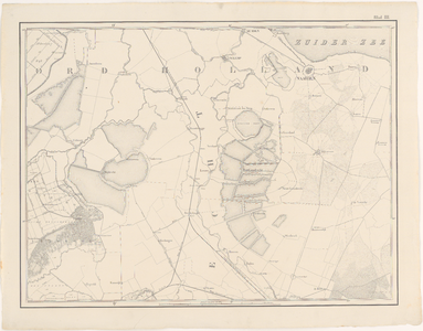 1784 Derde blad van een kaart in 9 bladen van de provincie Zuid-Holland. Met gradenverdeling. Linksboven Amstelveen, ...