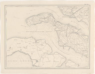 1798 Zevende blad van een kaart in 9 bladen van de provincie Zuid-Holland. Met gradenverdeling. Linksboven Noordzee, ...