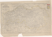 1834 Kaart van de provincie Noord-Brabant. Met gradenverdeling, legenda en statistische gegevens. Versierd met het ...