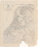 1839 Kaart van het Koningrijk der Nederlanden. Met gradenverdeling, legenda (I-XI: symbolen) en in blauwe inkt en ...