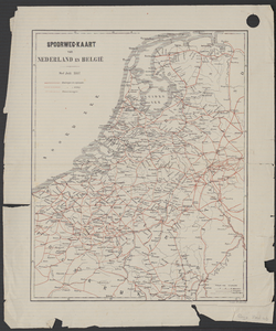 1887 Spoorwegkaart van Nederland en België, 1881