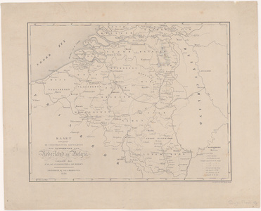 1992 Kaart van het zuidelijk gedeelte van de Nederlanden met zeven verschillende mogelijkheden tot grensscheiding ...