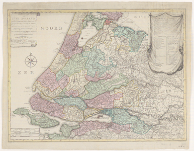 205 Kaart van Zuid-Holland, verdeeld in districten overeenkomstig het rapport van de commissie voor de volkstelling ...