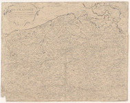 237 Kaart van Vlaanderen. Linksboven titelcartouche, daaronder kompasroos, middenboven schaal., 1741
