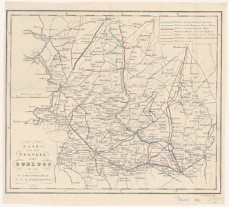 239 Kaart van het zuidelijk deel van Nederland en het noordelijk deel van België met de troepenverplaatsingen tijdens ...