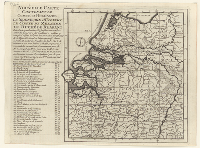2885 Titelblad, tevens bladwijzer van een kaart in 35 bladen van het graafschap Holland, het bisdom Utrecht, het ...