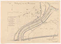 295 Plankaart voor de verlegging van de Maasmond bij Wijk en Aalburg. Linksboven: 2e Blad, daaronder kompasnaald, ...