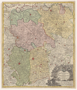 3 Kaart van het hertogdom Brabant met een deel van het bisdom Luik, ca. 1720