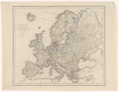353 Kaart van Europa. Gradenverdeling in de rand, meridianennet. Linksboven titel waarvan een deel, nl. 'Nouvelle... ...