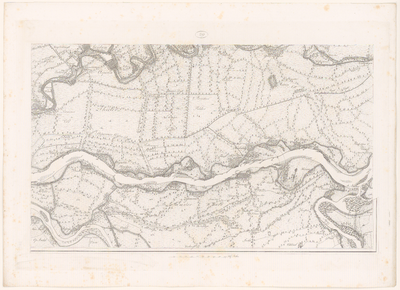 454 Derde blad van een kaart in 12 bladen van de Rijn, Lek, Waal, Maas, Merwede en de aangrenzende gebieden. Linksboven ...