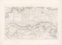 454 Derde blad van een kaart in 12 bladen van de Rijn, Lek, Waal, Maas, Merwede en de aangrenzende gebieden. Linksboven ...