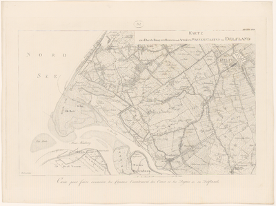 465 Zesde blad van een kaart in 14 bladen van de Rijn, Lek, Waal, Maas, Merwede en de aangrenzende gebieden. Linksboven ...