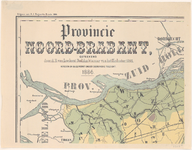 509 Eerste blad van een kaart van de provincie Noord-Brabant in 6 bladen. Gradenverdeling in de linker- en ...