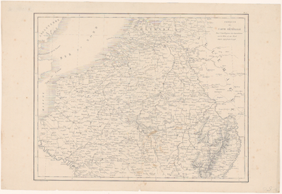 522 Kaart van het gebied tussen Haarlem, Oldenzaal, Straatsburg en Parijs, opgemaakt ten behoeve van de Franse ...