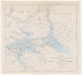 541 Kaart van Gelderland, het oostelijk deel van Noord-Brabant en Utrecht met de dijkdoorbraken van 1855 en de daardoor ...