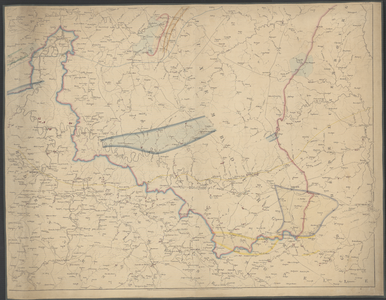 5776 Negende blad van een kaart in negen bladen van België met gegevens over de mijnbouw. Linksboven Vodecée, ...