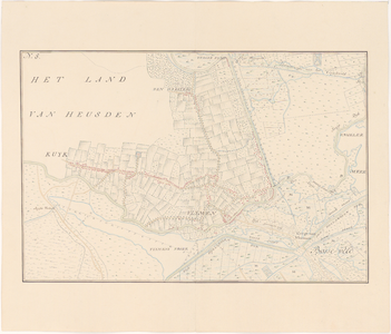 667 Vijfde blad van een kopie (in 16 bladen) van een kaart van het gebied rondom 's-Hertogenbosch, gelegen tussen ...
