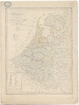 725 Kaart van Nederland, België en Luxemburg. Met gradenverdeling, graadnet en legenda (I-XVIII en symbolen)., 1820