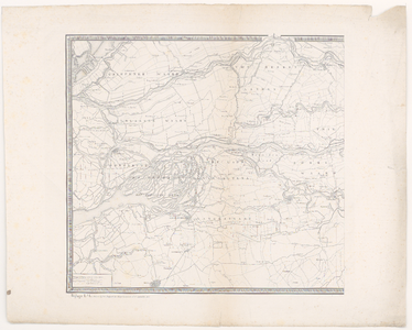 784 Eerste blad van een tweebladige kaart van het stroomgebied van Lek en Waal. Linksboven Moordrecht, rechtsboven ...