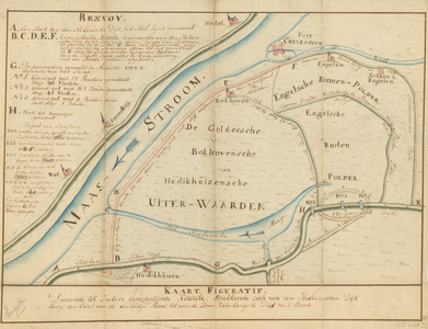 82 Plankaart voor de aanleg van een kade langs de Maas vanaf Hedikhuizen, bij het huis van wijlen Daniël van Bokhoven, ...