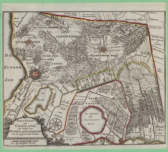 840 Kaart van Gooiland, Mynden en Loosdrechtmet de uitgeveende landen(uit de nieuwe Geografische en Historische Atlas), 1742