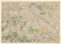 875 Tweede blad van een kaart van Noord-Brabant in vier bladen. Linksmiddenboven 's-Hertogenbosch, middenrechts Veghel, ...