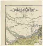 956 Eerste blad van een kaart van Noord-Brabant in zes bladen. Linksboven Zwartewaal, rechtsboven Streefkerk, ...