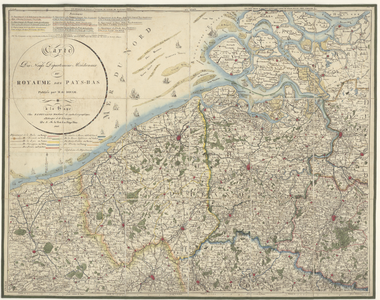 965 Blad 1, 2, 5 en 6 van een kaart van de negen zuidelijke departementen van het Koningrijk der Nederlanden in 16 ...