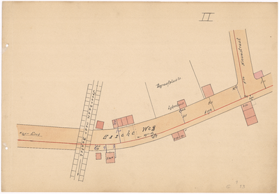 1G13 Plattegrond gasleidingen te Vught, Esscheweg tot aan Nieuwstraat, 1907