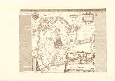 1H19 Plattegrond van de belegering van 's-Hertogenbosch door Frederik Hendrik, 1629